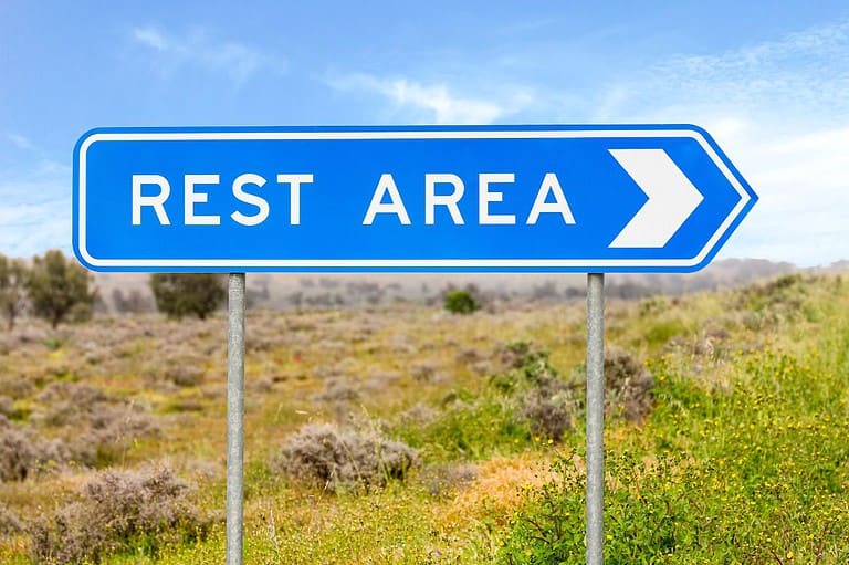 Rest Area sign for a Minnesota rest area