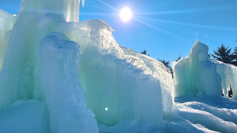 Maiden Rock ice sculptures