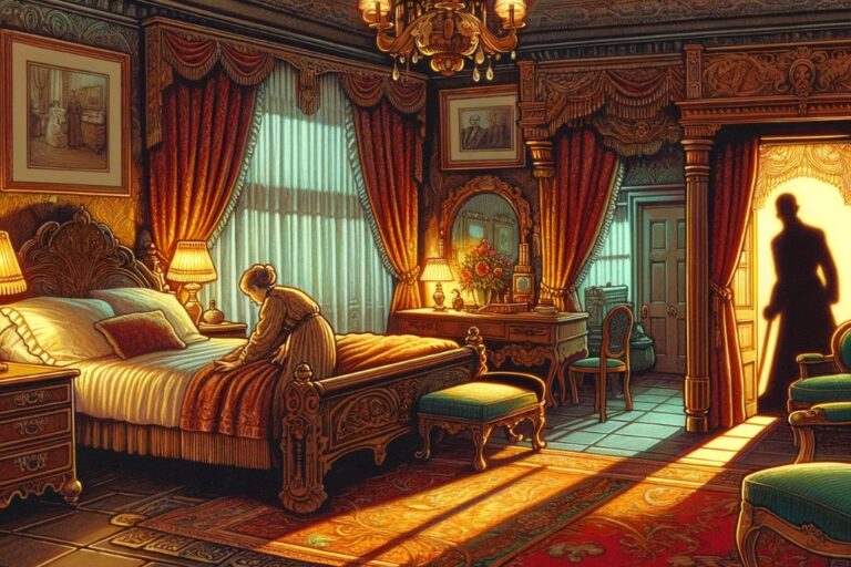 Elizabeth Congdon at the Glensheen Mansion in Duluth, MN. Digital art by Jack and Kitty Norton.