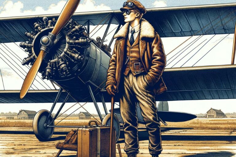 Charles Lindbergh with the Spirit of St Louis. Digital art by Jack and Kitty Norton.