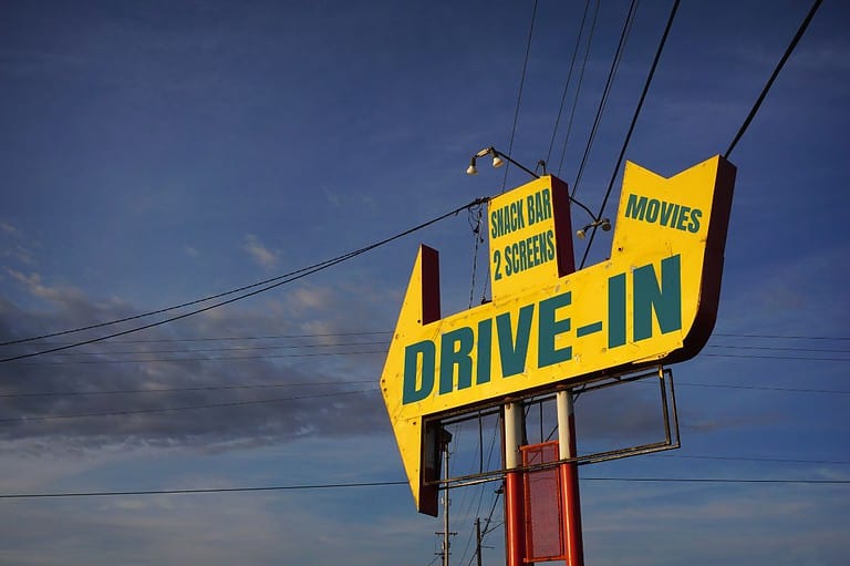 Drive-in theater sign in Minnesota.
