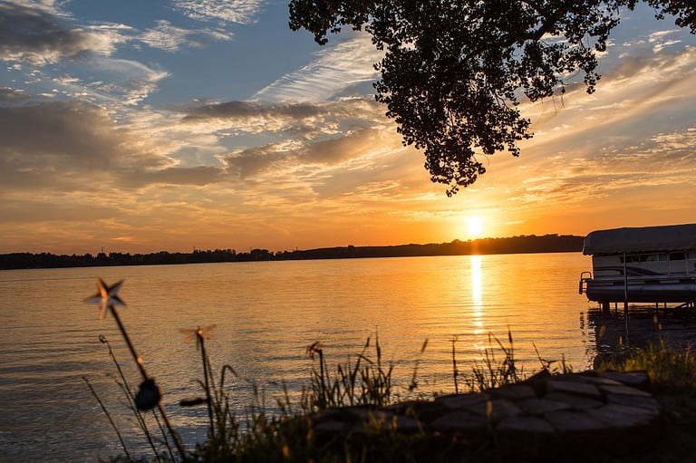 Sunset over a lake in Minnesota