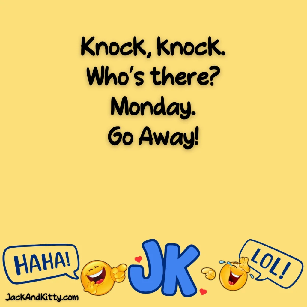 Funny Monday jokes to start the week with a smile, featuring clean humor, easy puns, and laughs perfect for work and family.