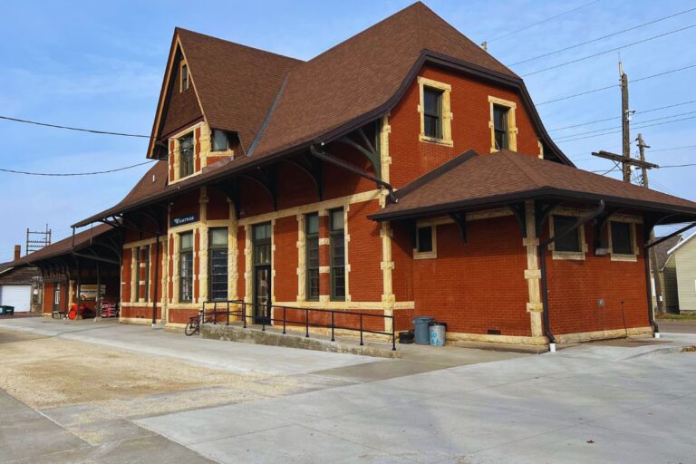 Exterior view of back of Winona's Historic Train Depot in Winona, Minnesota