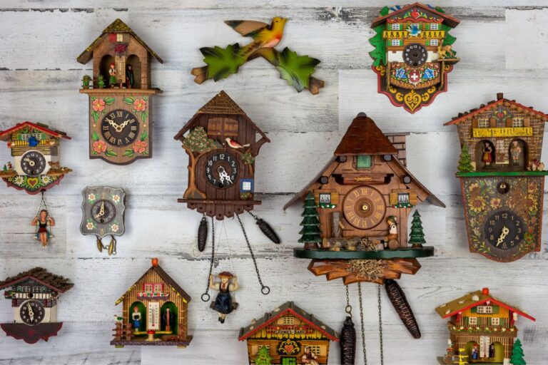 A wall of cuckoo clocks. Discover a hidden world of wonder at the James J. Fiorentino Museum! From cuckoo clocks to curiosities, this gem will leave you in awe.