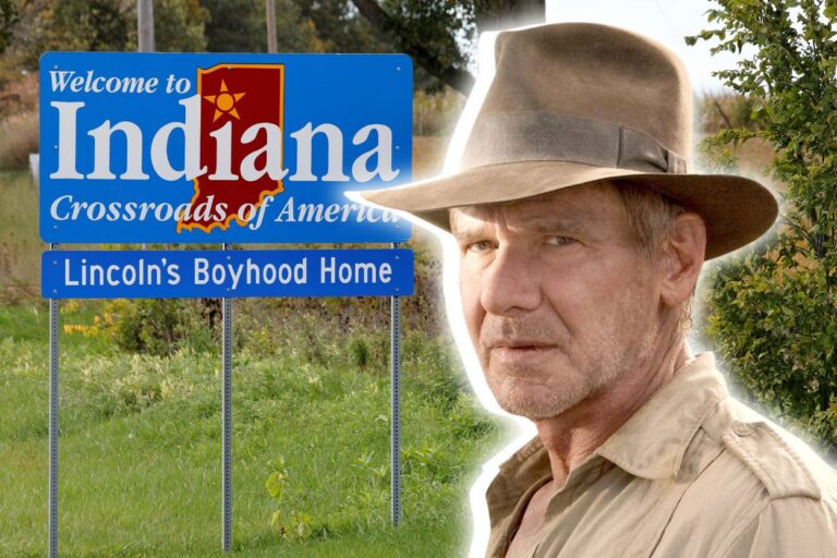 Welcome to Indiana sign with Indiana Jones. Have you ever wondered why the famous adventurer and archaeologist, Indiana Jones, is called "Indiana"? We've got the answer!