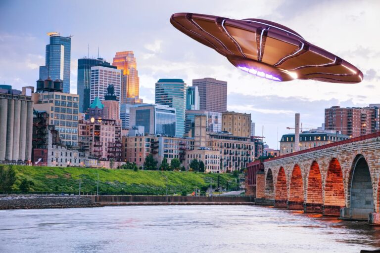 UFO flying over the Twin Cities. According to the National UFO Reporting Center, sightings are on the rise in Minnesota. Is the Land of 10,000 Lakes a UFO hotspot?