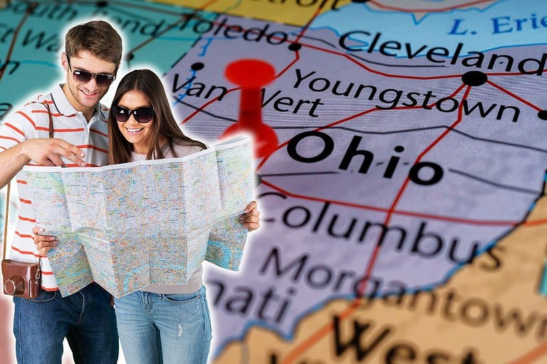 Couple traveling in Ohio. Time to create some memories! Add these bizarre, quirky and totally fun adventures to your Ohio travel bucket list.