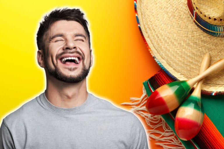 Man laughing. Add some giggles to your Cinco de Mayo celebrations with these hilarious, clean Cinco de Mayo jokes that will make your friends and fam LOL!