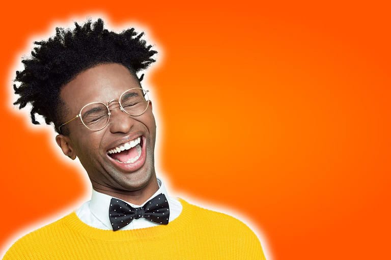 Man laughing at jokes. Get ready to LOL with "Seriously Funny Jokes: The Best of the Best," a must-read blog post featuring the internet's most hilarious jokes.