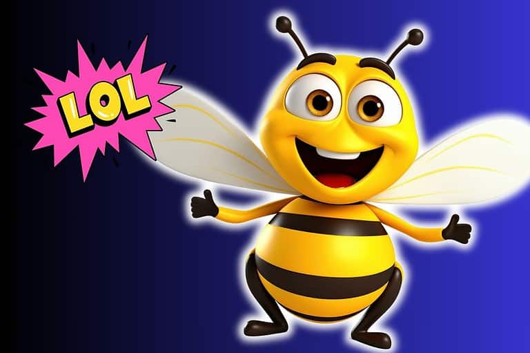 Funny bee laughing out loud. Get ready to laugh your stripes off with our collection of the best bee jokes around! These jokes about bees are sweet as honey!