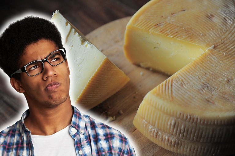 Confused man wondering about Wisconsin cheese. Discover why Wisconsin is the big cheese in the dairy world! From squeaky curds to artisanal wheels, get the scoop on America's Dairyland.
