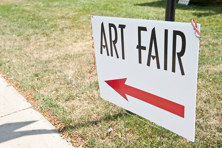 Sign for Edina Art Fair. Minnesota's #1 art fair is coming up soon. It's a weekend of color, creativity, and community! Ready to party?