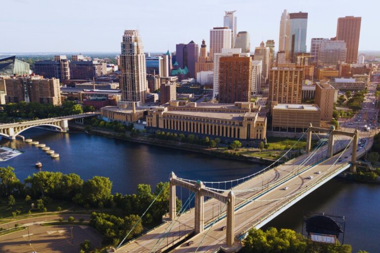 Downtown Minneapolis by drone. Discover the top 10 unforgettable adventures in Minneapolis – a city that will captivate your heart and ignite your sense of wonder!