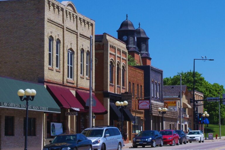 Downtown New Prague, MN. New Prague, Minnesota: where Czech heritage, local wine & brews, and stunning golf greens come together in one unforgettable experience!