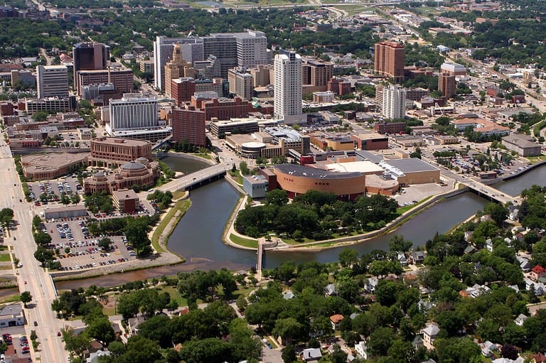 Drone photo of Rochester, MN. Discover the hidden gems and unexpected delights of Rochester, Minnesota – your perfect Midwestern getaway awaits!