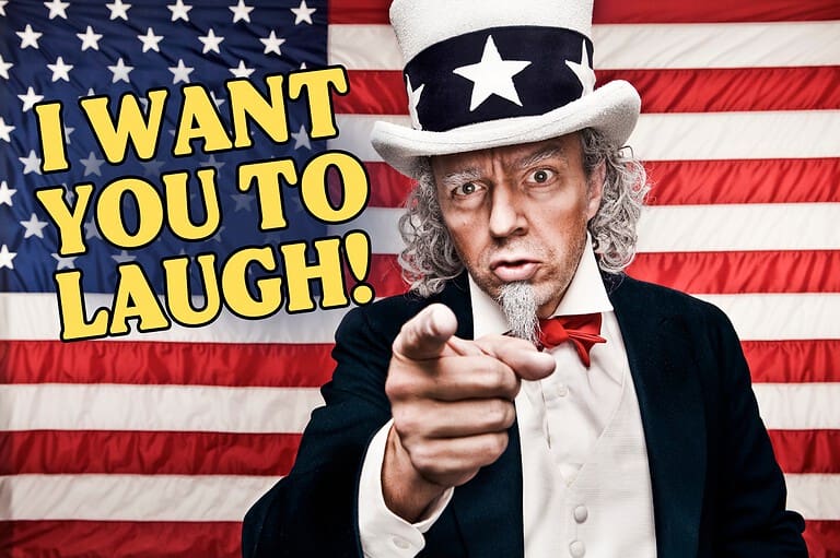Uncle Sam saying "I Want you to Laugh!" Wanna make your Fourth of July celebration even more memorable? These Fourth of July jokes will have you laughing harder than a firecracker!