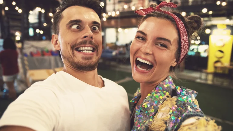 Funny looking man making a woman laugh. Get ready to laugh out loud with these 10 ridiculously silly jokes that are so dumb, they’re absolutely brilliant!