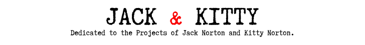 Jack and Kitty banner image. Black with white text which reads: 
